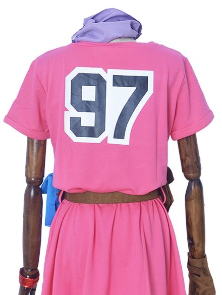 bulma cosplay costume pink dress back