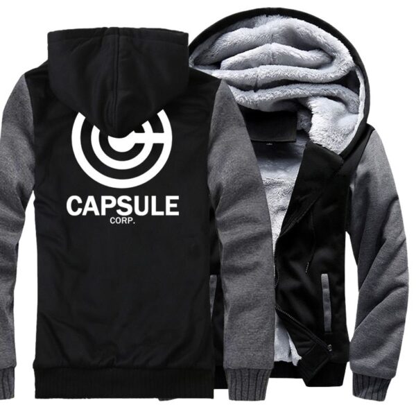 capsule corp trunks fleece dark grey jacket