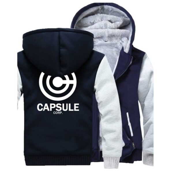 capsule corp trunks fleece navy jacket
