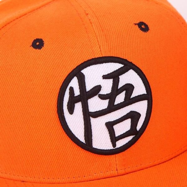 dragon ball z goku kanji orange snapback cap detail