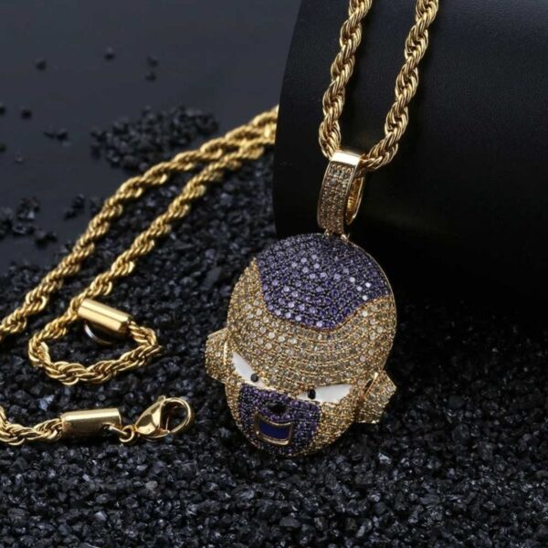 frieza iced out gold necklace 2