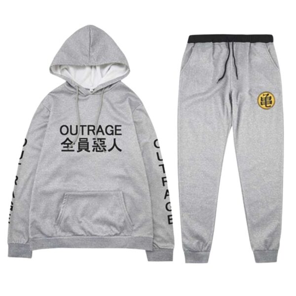 goku outrage streetwear grey tracksuit set 2