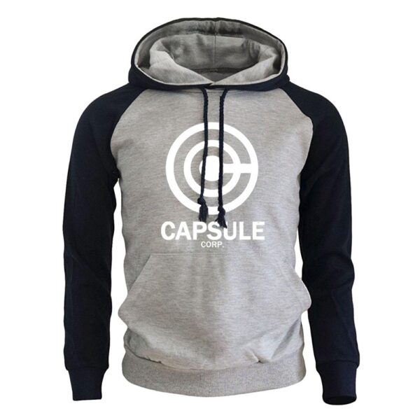 capsule corp grey white logo hoodie