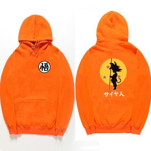 dragon ball goku kanji training orange hoodie