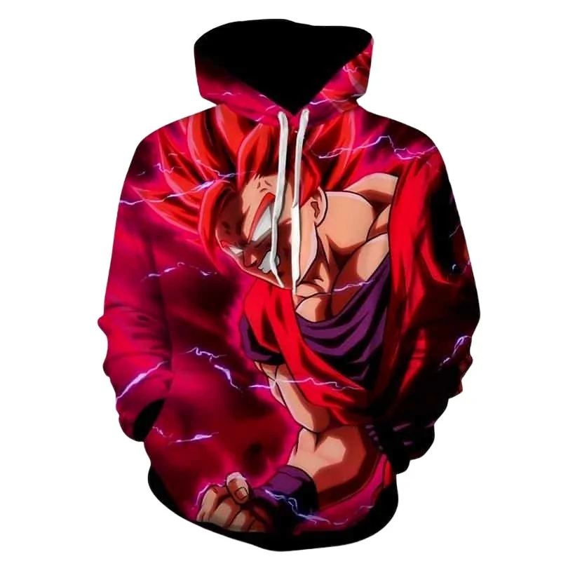 Goku Red Super Saiyan Charging Hoodie SuperSaiyanShop