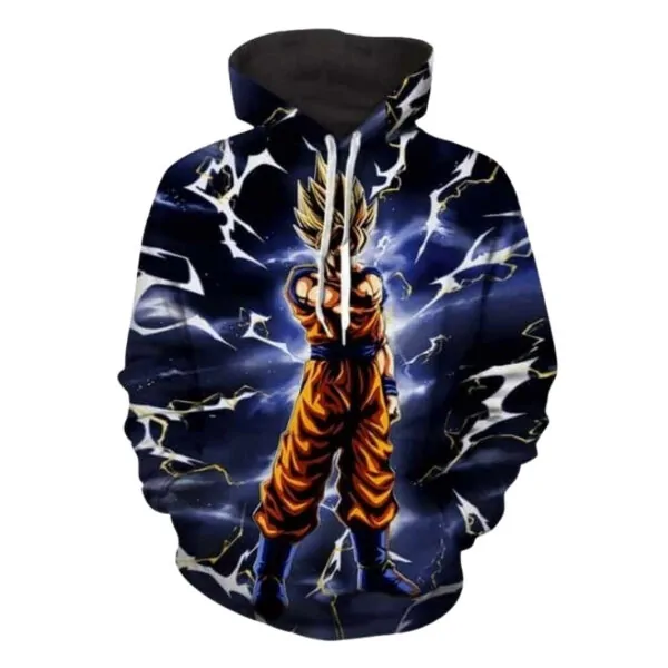 goku ssj2 lightening thunder powerful hoodie