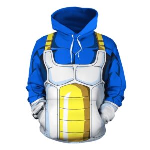 vegeta blue battle armor cosplay hoodie