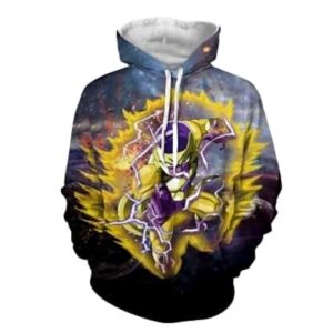angry frieza in his golden armor form hoodie
