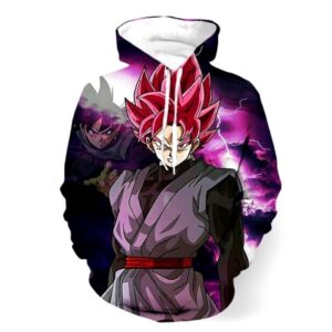 dragon ball super black goku ssj rose lightning hoodie