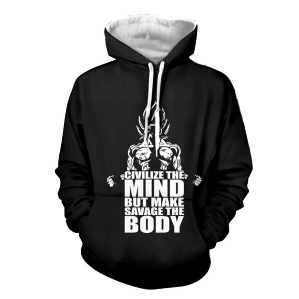 goku civilize mind savage body training hoodie