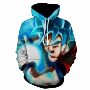goku super saiyan blue kamehameha wave hoodie