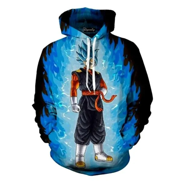 goku super saiyan god blue ssgss burning aura hoodie