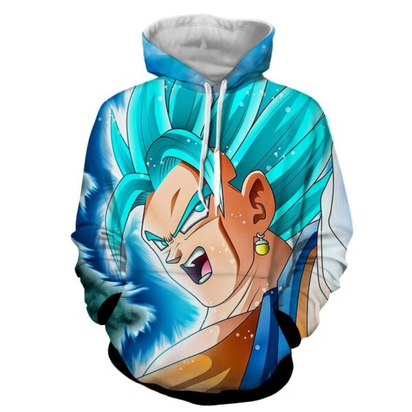 vegito ssj blue ki energy wave hoodie